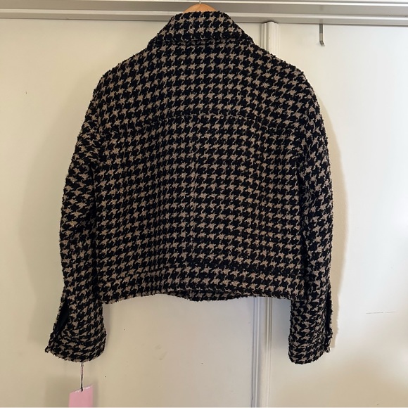 Anthropologie Houndstooth Cropped Sparkle Jacket - Picture 7 of 9